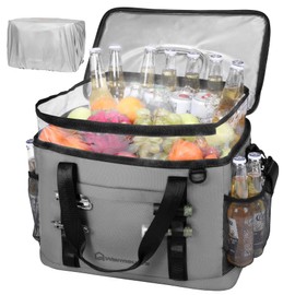 WARMOUNTS Insulated Cooler Bag 75 Cans, Soft Sided Portable Lunch Bag Coolers w/Zippered Top, Leak Proof PVC Interlayer, 5-Layer Insulation Large Ice Chest Bag for Travel, Camping, Beach, Picnic