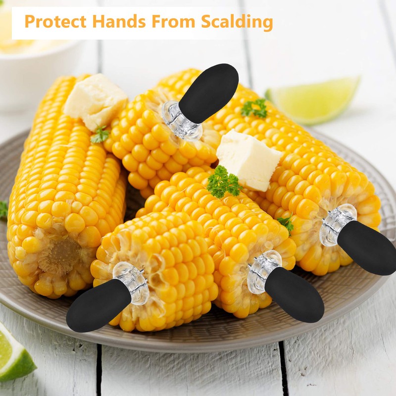 AUGSUN 10Pcs/5 Pairs Corn Holders, Stainless Steel Corn on The
