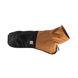 Carhartt Durable Dog Rain Jacket W/Waterproof Storm Defender Material and Adjustable Straps, Carhartt Brown/Black, Medium