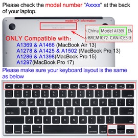 SANFORIN Silicone Keyboard Cover Skin for Old MacBook Air 13 Inch (A1466/A1369),MacBook Pro 13'' (A1425/A1502/A1278)/15'' (A1398 /A1286)/17'' (A1297) (with/Without Retina Display), Sakura