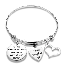 AKTAP Daughter in Law Bracelet Stepdaughter Gifts We Are Blessed to Have You As A Part Of Our Family Bride to Be Gift Step Daughter Gifts from Stepmom Adoption Jewelry (bonus daughter bracelet)