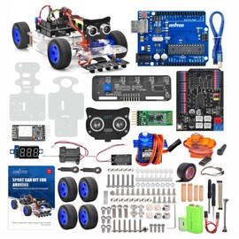 OSOYOO Robot Rc Smart Car DIY Kit to Build for Adults Teens with Servo Power Steering Motor, WiFi, Bluetooth, Code Programmable Compatible with Arduino