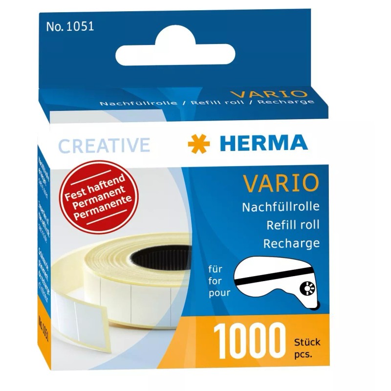 Herma 1051 Vario Refill Roll 1000 Double Sided Self Adhesive