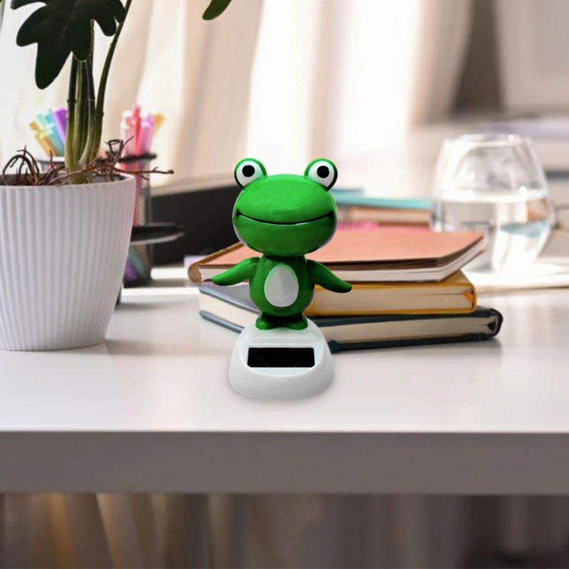 Cute Frog Solar Powered Dancing Swinging Animated Bobble Dancer Toy