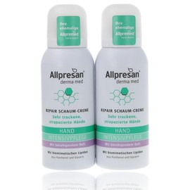 Allpresan Derma med Repair Foam Cream Hand Intensive Care with Soothing Fragrance - For Care of Very Dry and Stressed Hands - 100 ml (Pack of 2)