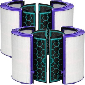 TP04 Filter Replacement Compatible with Dyson TP04 / HP04 / DP04 Air Purifier, 360 Combi Glass HEPA Carbon Filter 2 Pack