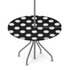 Outdoor Tablecloth with Umbrella Hole and Hidden Zipper,Black White Polka
