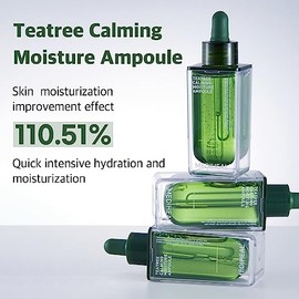 MEDIHEAL Teatree - Ampolla hidratante calmante (1.7 onzas líquidas, 1 paquete) – Calmante rápido e hidratación profunda con agua de hoja de teatree al
