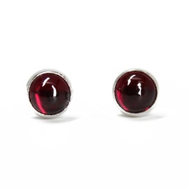 4mm Ruby Stud Earrings in Sterling Silver or Yellow Gold Fill, Small Deep Red Gemstone Studs for Women, July Birthstone Jewelry Gift