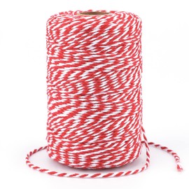 Twine Cotton Twine String,656 Feet 2mm Red and White Twine,Bakers Twine,Craft String Candy Rope Ribbon Twine String for Baking,Butchers,DIY Crafts and Wrapping