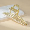 Ling & Bai Pearl Hair Claw Clips Gold Large Metal