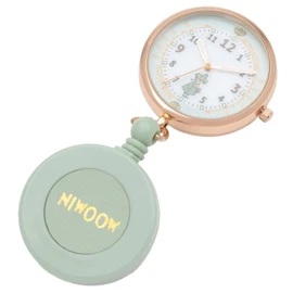 Fieldwork MOM020-3 Women's Pocket Watch, Analog with Reel, Luminous Moomin, Nurse Watch, S, Snafkin, Green, green, Modern