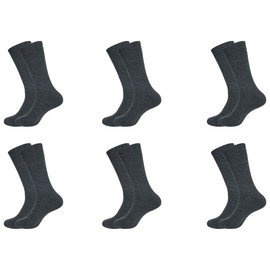 California Wellness Products Men's Crew Socks, Pack Of 6, Dark Grey, 6-9
