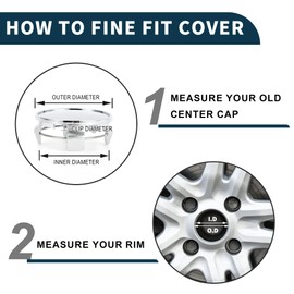 TUCKBOLD Wheel Center Cap Wheel Cap Center Cap Universal Compatibility Rust Proof Tire Cap Wheel Center Hub Cap Outer Diameter 62mm/2.44" Snap-in Plastic Silver Tone 1 Piece