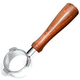 54mm Bottomless Naked Portafilter for Breville BES870XL/878BSS/BES880BSS/BES840XL Touch Pro Bambino(Plus), Heavier Wood Handle, One Piece 304 SUS Head, Filter Basket NOT Included