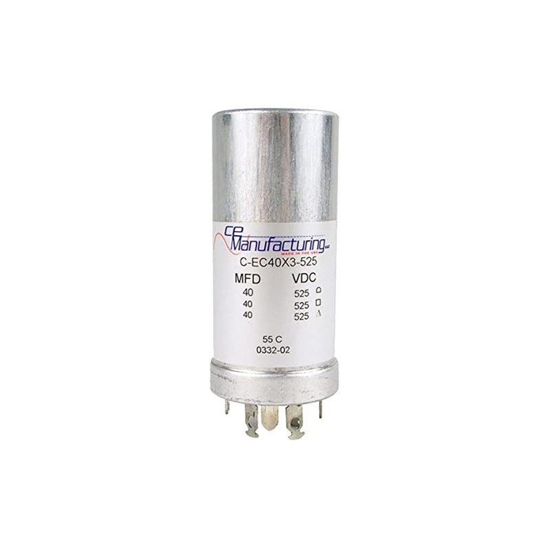 CE Manufacturing 40/40/40uF 525VDC Multi Section Can Capacitor