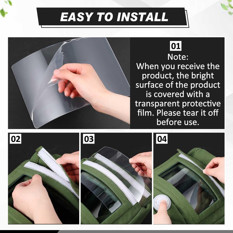 Kingdder 5 Pcs Sandblasting Hood Replacement Lens Clear Face Shield