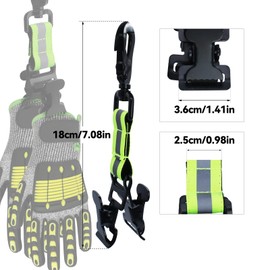 AIMEKE Fire Brigade Glove Holder Double Clip with Carabiner, Glove Clip Metal Glove Clip for Gloves, Protective Helmets, Towels Pack of 2