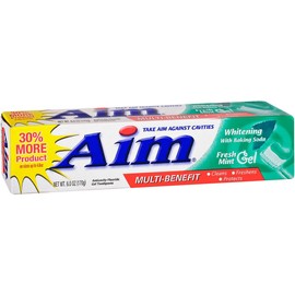 AIM Whitening Gel Toothpaste - 6 oz - Mint - 2 pk
