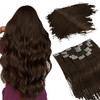 Ugeat Medium Brown Clip in Hair Extensions Chocolate Brown Hair