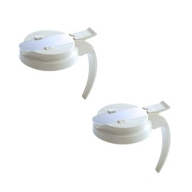 Soro Essentials- Syrup Dispenser Lid Replacement White Color Plastic Set of 2- Fits 32 and 48 oz Syrup Dispensers Easy Pour Spout Waffle Pancake Syrup Container for Maple Syrup Honey Barbecue Sauce