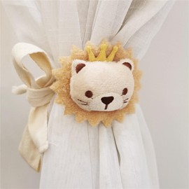 CULASIGN Pack of 2 Curtain Holdbacks with Buckle, Tiger Penguin Star Curtain Tiebacks for Children's Room, Cartoon Curtain Buckle Tieback Curtain Rope Curtain Holder (2 Pieces, Lion)