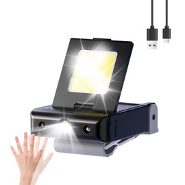 LHOTSE LED Rechargeable LED Hat Light with Motion Sensor - Dual Light 300 Lumens Hands Free Clip on Cap Lights Flashlight Portable Headlamp Waterproof for Running, Camping, Hunting, Cycling, Emergency