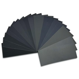 Wet Dry Sandpaper, Waterproof 100/220/280/400/600/800/1000/1500/2000/3000 Sand Paper Sheet for Automotive Sanding - Furniture Finishing - Wood Turing Finishing (20 Pcs)