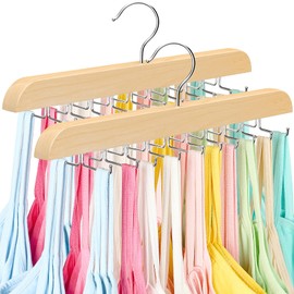 Tank Top Hanger with Premium Wood, 24 Large Capacity, Space Saving,360 Degree Rotating, Foldable Metal Hooks, Tank Tops