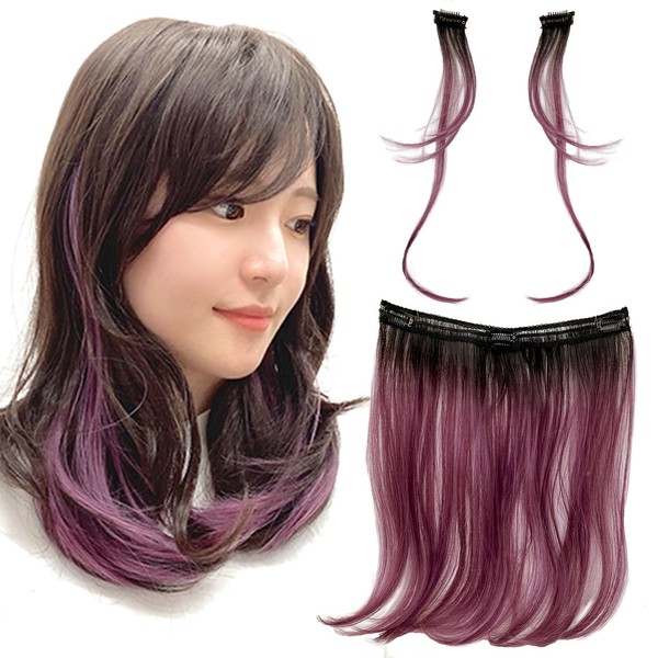 AQUADOLL wgt818-M-FGP Wig Inner Point Collar One-Touch Clip Extensions Medium