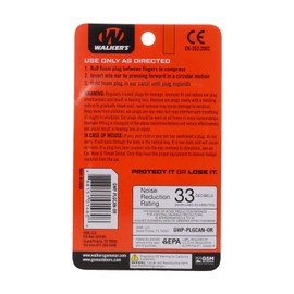 Walker's 7 Pairs Neon Orange Foam Ear Plugs with Black Aluminum Canister