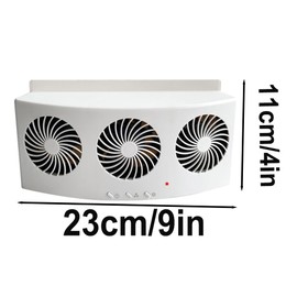 Riloer Power Car Exhaust Fan w/ 3 Air Outlet, Window Mount Car Radiator Cooling Fan for Car, Cooling Auto Ventilation Fan Portable Safe Auto Air Vent Radiator, Whtie