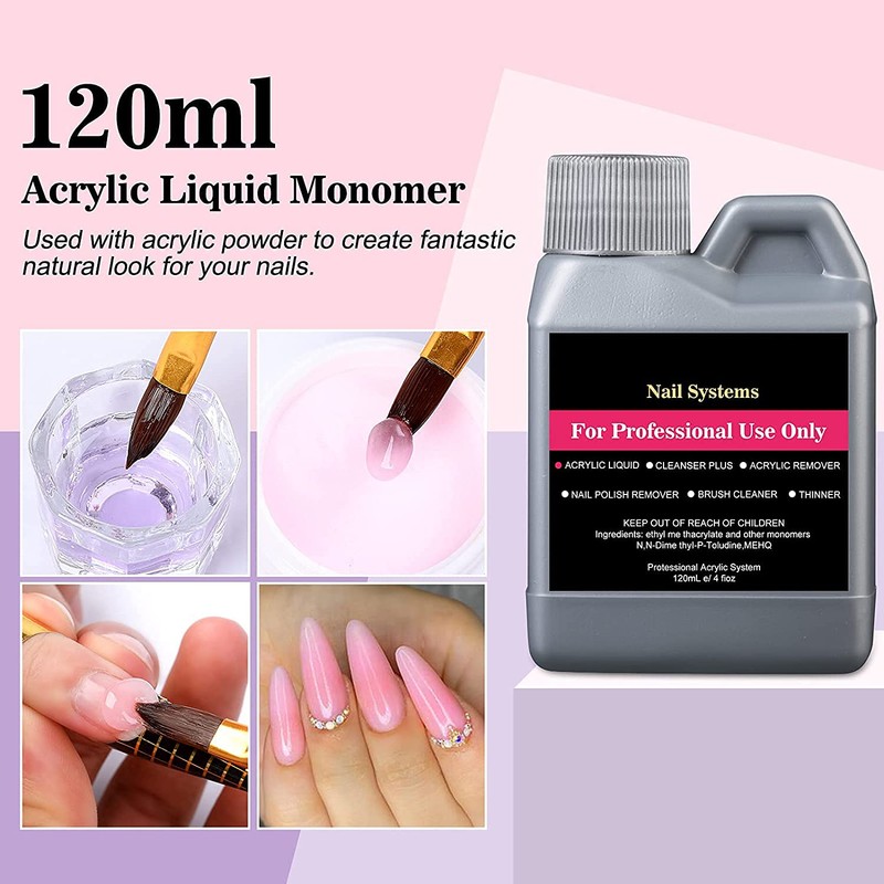 TEEROVA Nail Art Kit, 42 Acrylic Powder Liquid Brush Glitter