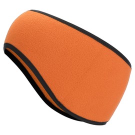 PATIKIL Ear Warmer Headband, Polar Fleece Ear Warmer Winter Stretchy Running Sweatband Outdoor Essential for Cold Weather Running Jogging Walking Skiing Cycling, Orange