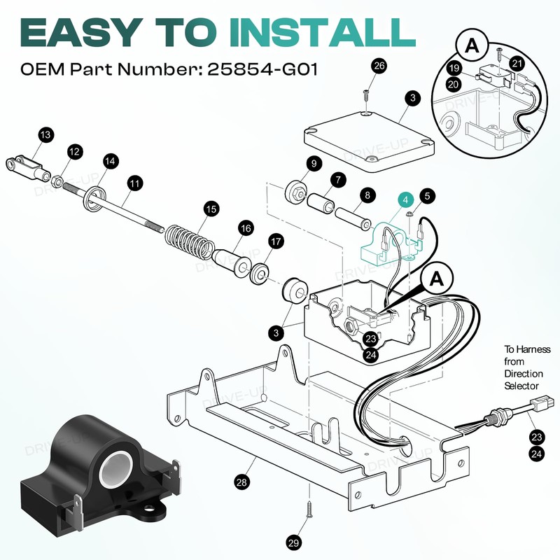 Drive-up Golf Cart Inductive Throttle Sensor for EZGO TXT 1994-Up