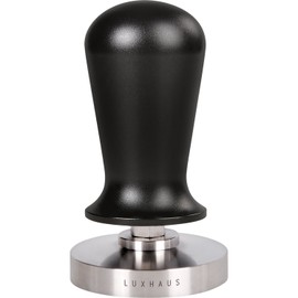 LuxHaus 49mm Calibrated Espresso Tamper - Coffee Tamper with Spring Loaded Flat Stainless Steel Base