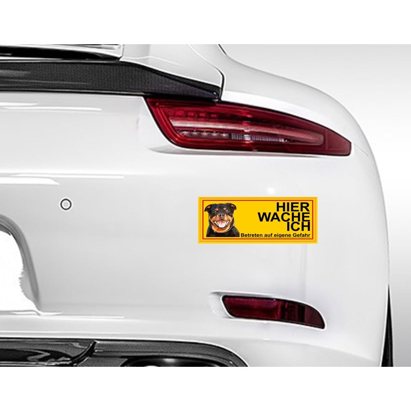 daged Rottweiler Dog Key Ring 3D Effect + Sticker -