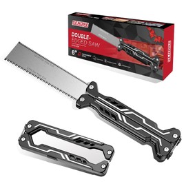 Folding Pull Saw for Woodworking, 6Inch High-manganese steel Blade Flush cut saw, 8TPI/14TPI double-edged Small Japanese Pull Saw, Safe & Portable Woodworking Tools Gifts