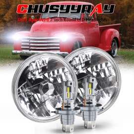 CHUSYYRAY Pair 7"inch Round LED Headlights With DRL Turn Signal For Chevy Truck 1947-1957