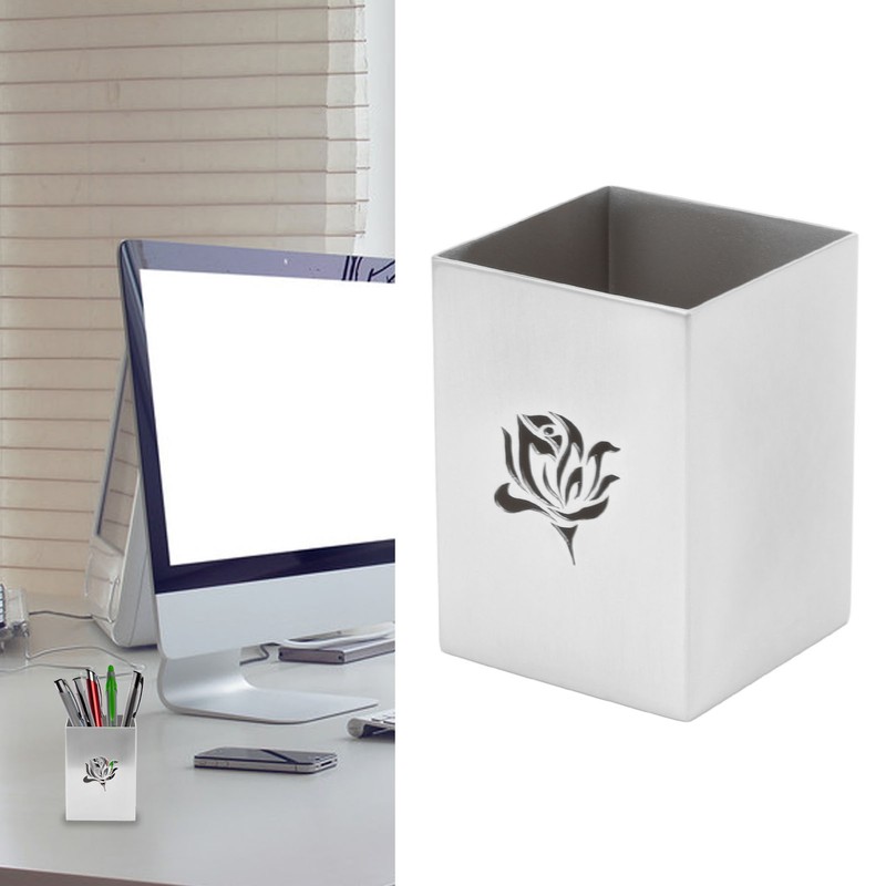 Pencil Cup Holder Multiple Uses Stainless Steel Desktop Stationery Organizer