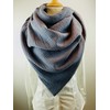 Double Stitched Muslin XXL Triangular Scarf/Grey Soft Neckerchief, Tuecherfee Scarf,