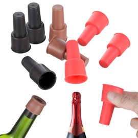 JIEYAO 8 Pcs Silicone Wine Stoppers, Double Sealed Wine Corks, Reusable Sparkling Wine Bottle Stopper Glass Bottle Sealer Covers Champagne Flutes Caps Wine Saver to Keep Wine Fresh Home Use