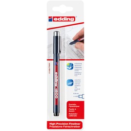 Edding 1800 Profipen 0.3, 0.35 mm Black Fibre Gun Blister