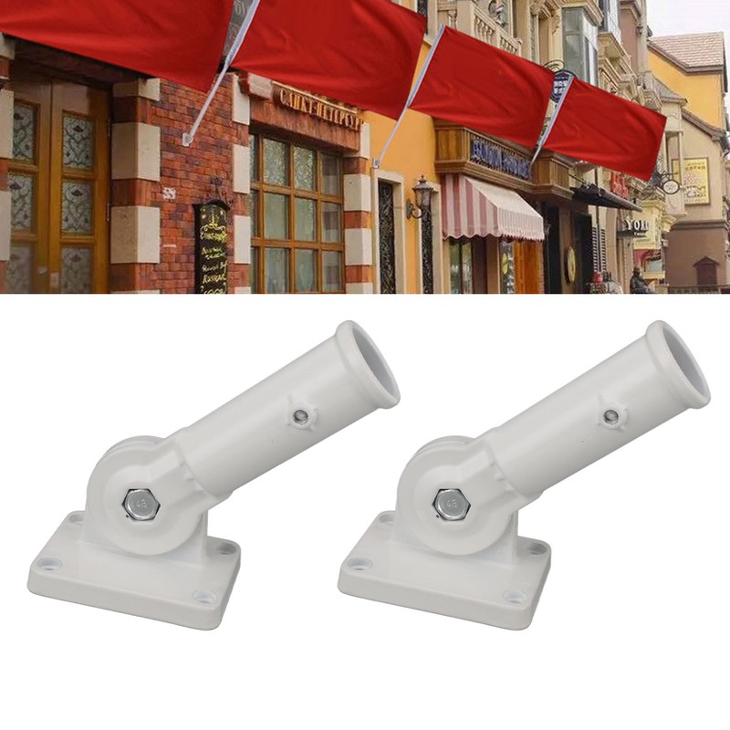 2Pcs Adjustable Flag Pole Holder Aluminium Alloy Metal Wall Mount