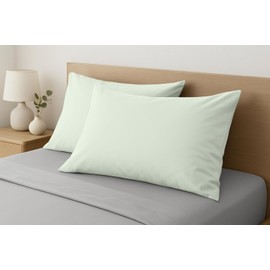 Comfort Beddings 100% Organic Cotton Pack of 2 Travel Pillowcases 12x16 Tea Green Pillow Cases with Envelope Closure, Crisp Percale Weave, Soft & Cooling Pillow Covers (Size-12x16, Tea Green)