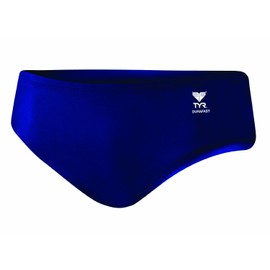 TYR Costume Slip in Tessuto Anti Cloro Durafast Elite, Uomo in Tinta Unita per Allenamento, Navy, 34