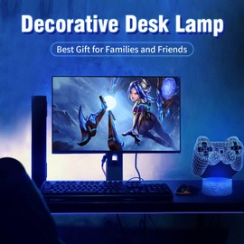 SAKIUNI Gifts for Boys Kids 3D Illusion Gamepad lamp Gifts for Men Christmas Birthday Gifts for Kids Children Gaming Room Decor 16 Colors Changing with Remote, Night Light Gamer Desk Decoration