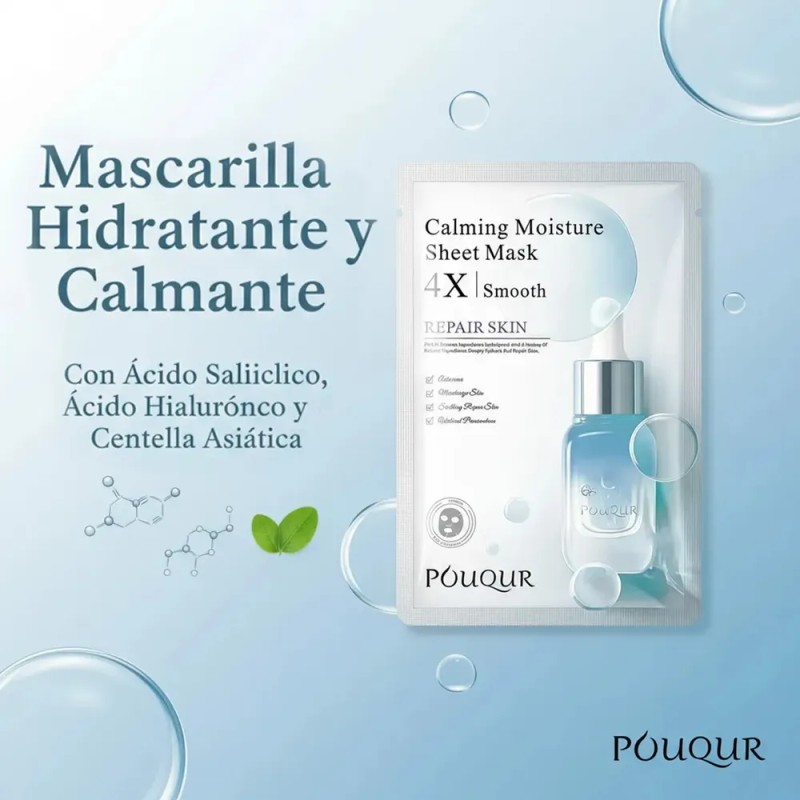Kit 10 Mascarillas Coreanas Faciales Centella Ácido Salicílico Anti Acné
