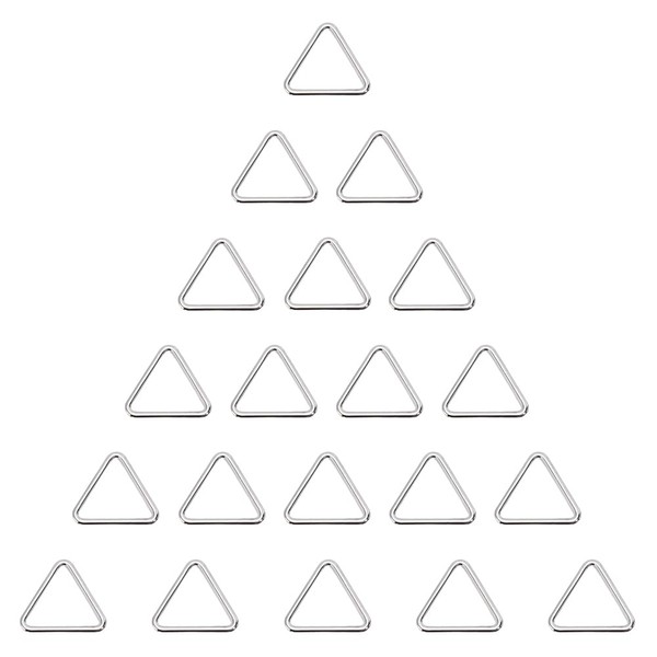 DELORIGIN 20Pcs Metal Triangle Rings Silver Alloy Linking Rings, Seamless