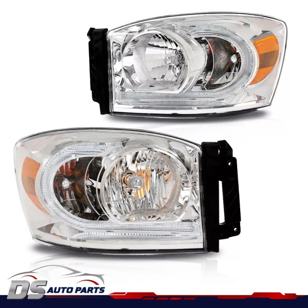 ds-auto-parts Clear Lens Headlight LED DRL Clear Signal Fits 06-09